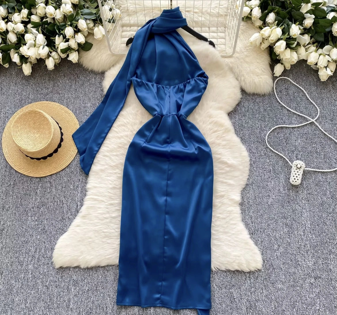 Midnight wishper satin dress