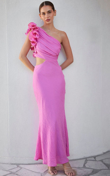 Brunch muse One shoulder Midi dress