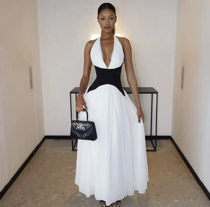 Halter Neck Monochrome Dress