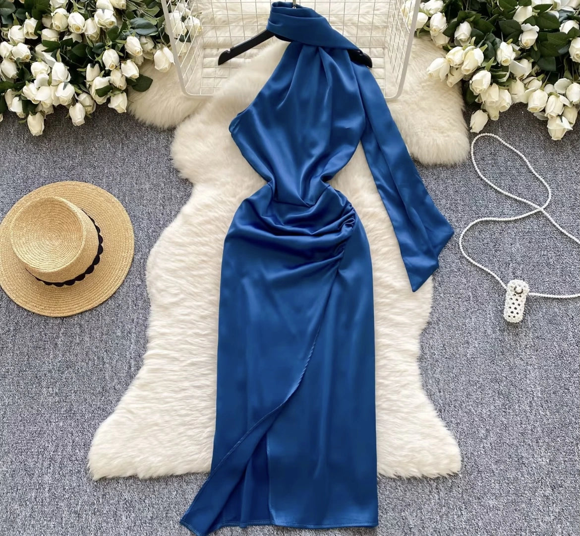 Midnight wishper satin dress