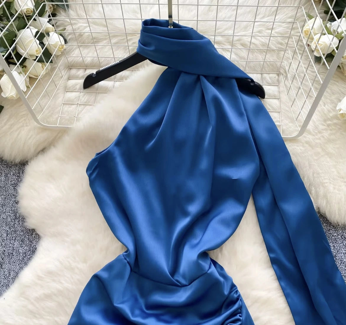 Midnight wishper satin dress