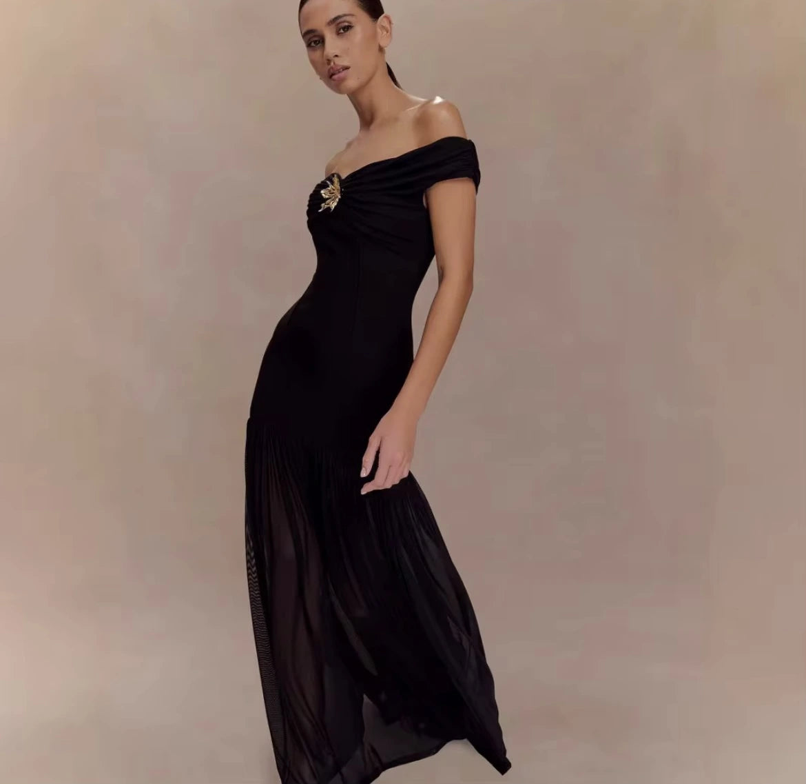 Marce Off shoulder maxi dress